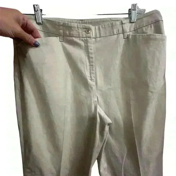 Jones New York Women's Beige Dress Khaki Pants Size 16 Straight Leg Casual - Picture 3 of 8